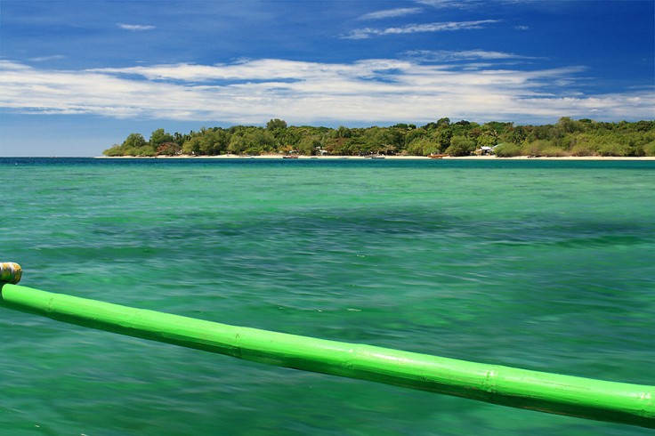 San Salvador Island seen from a passing boat