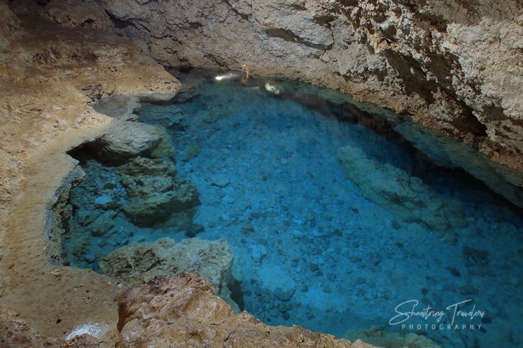 turquoise pool inside Paraiso Cave
